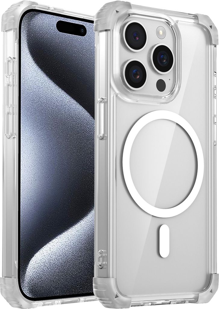 Magnetisch Hülle für iPhone 13 Pro Kompatibel mit Magsafe Stoßfest Militärschutz Transparente Handyhülle Klar
