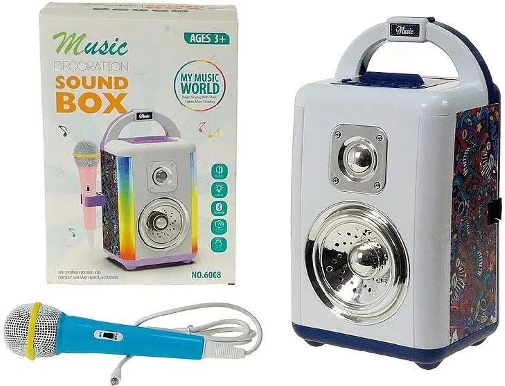 Cassa Karaoke Portatile con Luci LED e Microfono Wireless Bluetooth