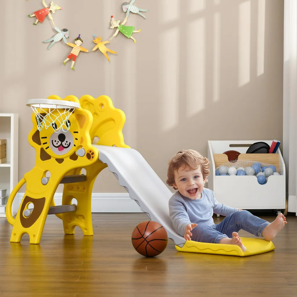 Toboggan pour enfant interactif en plastique jaune haute résistance - 2