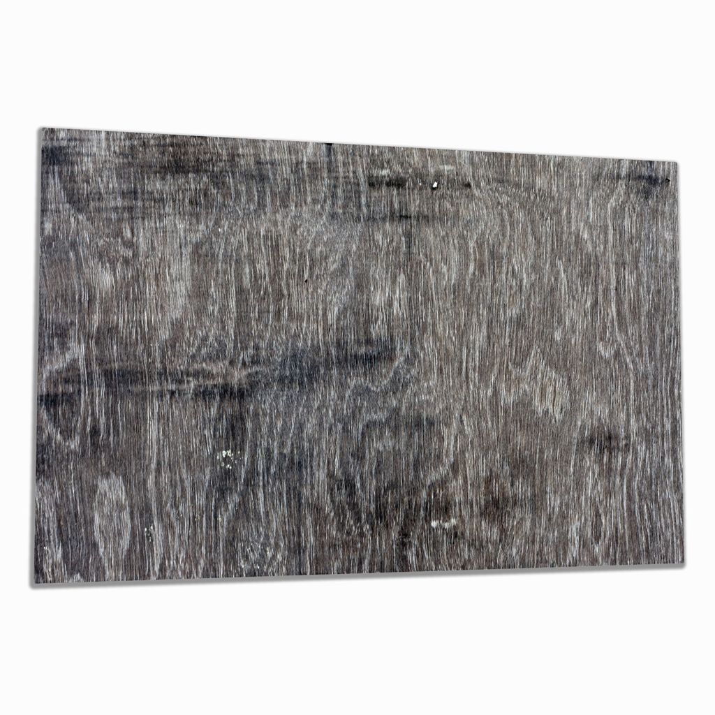 Wallario Herdabdeckplatte aus Glas, Größe 80 x 52 cm 1-teilig, Motiv Holzmuster in grau, braun und schwarz