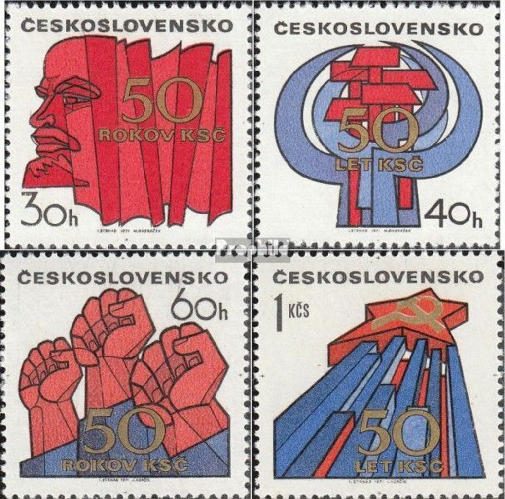 Briefmarken Tschechoslowakei 1971 Mi 2004-2007 (kompl.Ausg.) postfrisch Partei