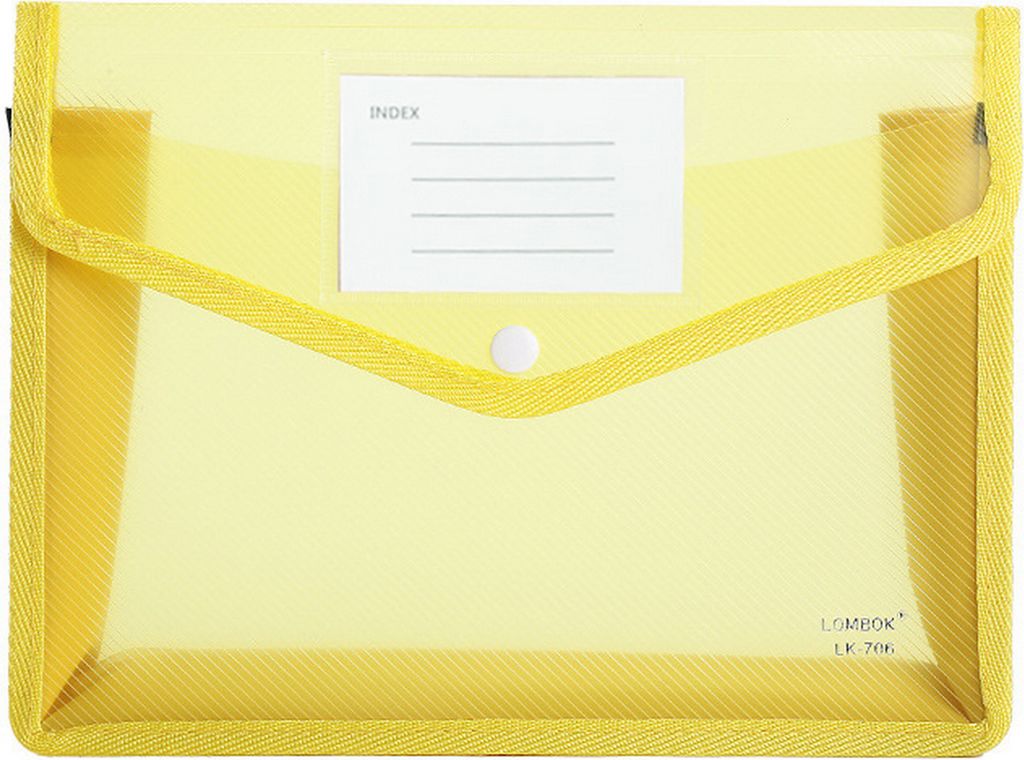 A4 Buntes Dateiordner mit Etikett Pocket Pocket Horizontal Snaptast Button Tragbare Prüfungspapierpapier Datei Organizer Bag School Supplies-A4 Gelb