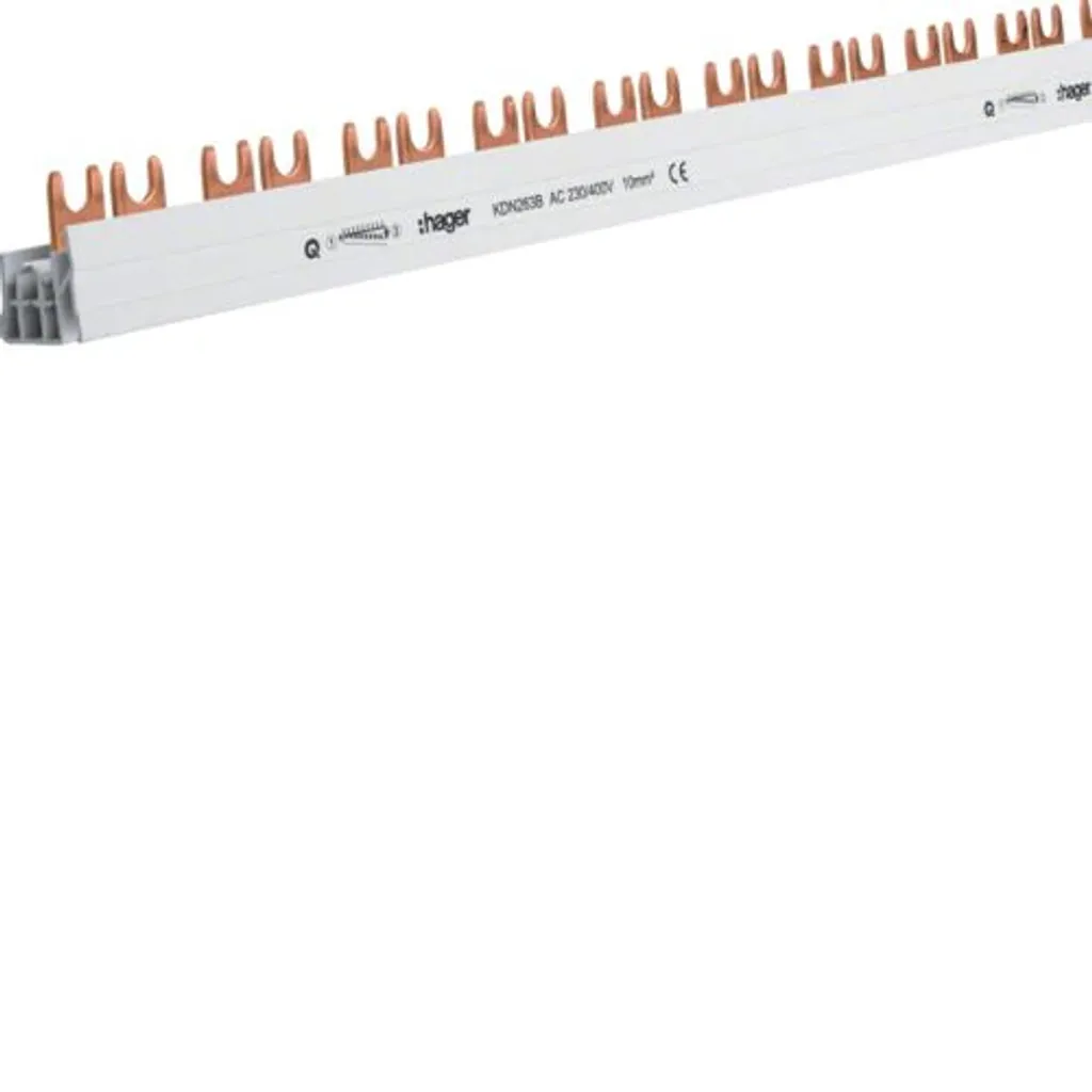 Peigne Hager 2P pour tableau électrique 57 modules fixation fourche - 2