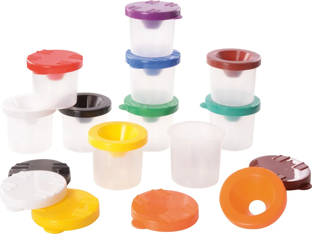 Accessoires de peinture enfant : 10 godets à pinceaux pour loisirs créatifs