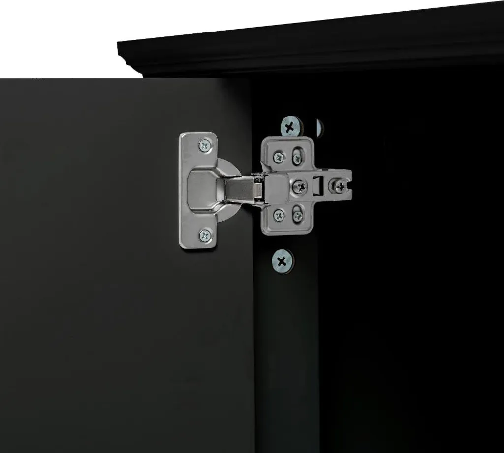 Meuble TV Noir Laqué 170x36cm avec Tiroirs Silencieux et Design Relief - 6
