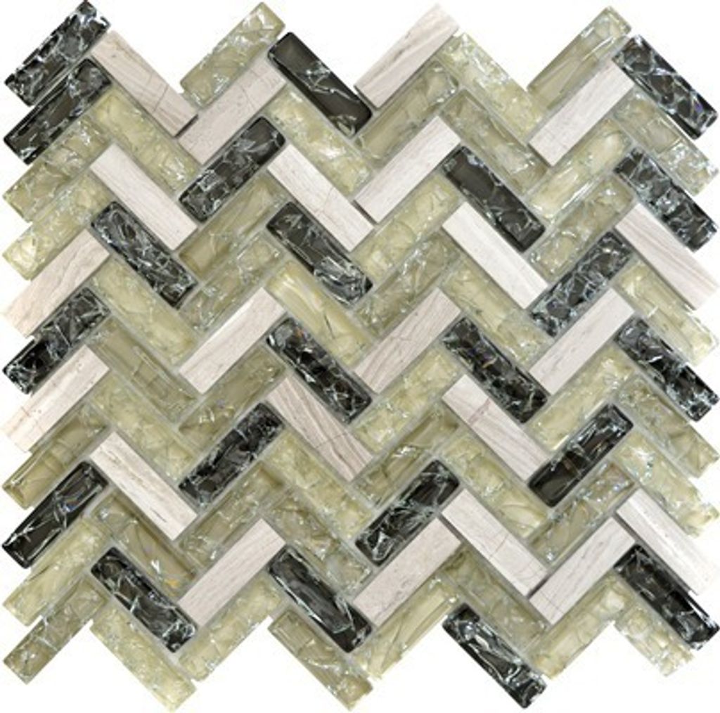 Glasmosaik XIC HB1552 26,3x29,3 cm grau/grün Produktbild 