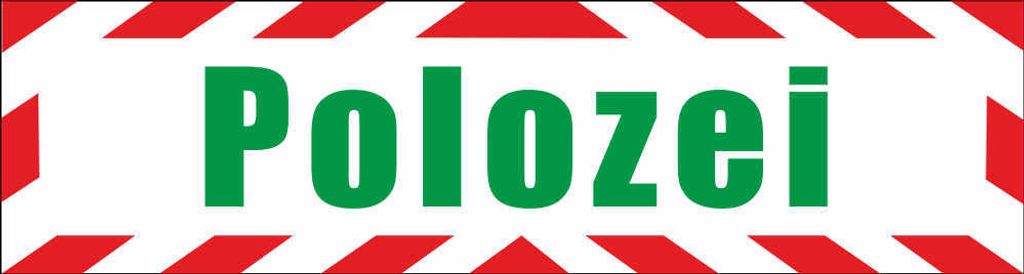 INDIGOS UG - Magnetschild "Polozei" mit Rahmen 30 x 8 cm - Magnetfolie für Auto / LKW / Truck / Baustelle / Firma