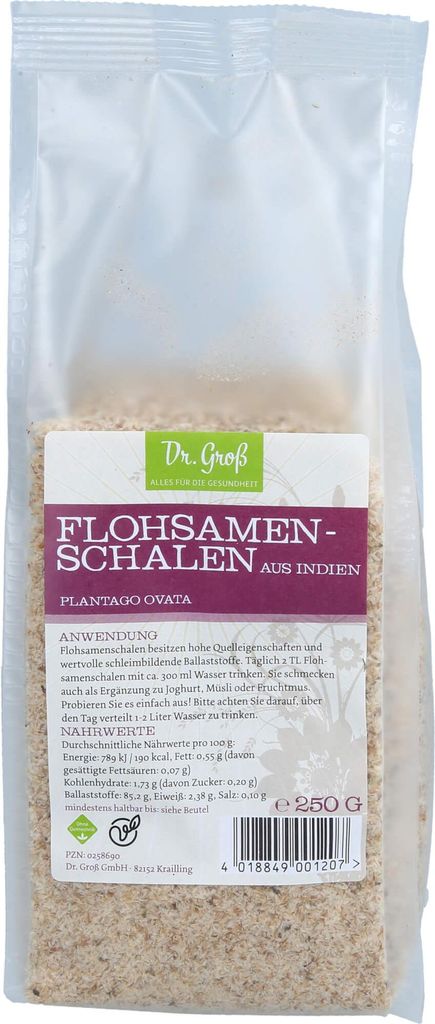 Dr. Groß Flohsamenschalen aus Indien, 250 g Schalen Produktbild 