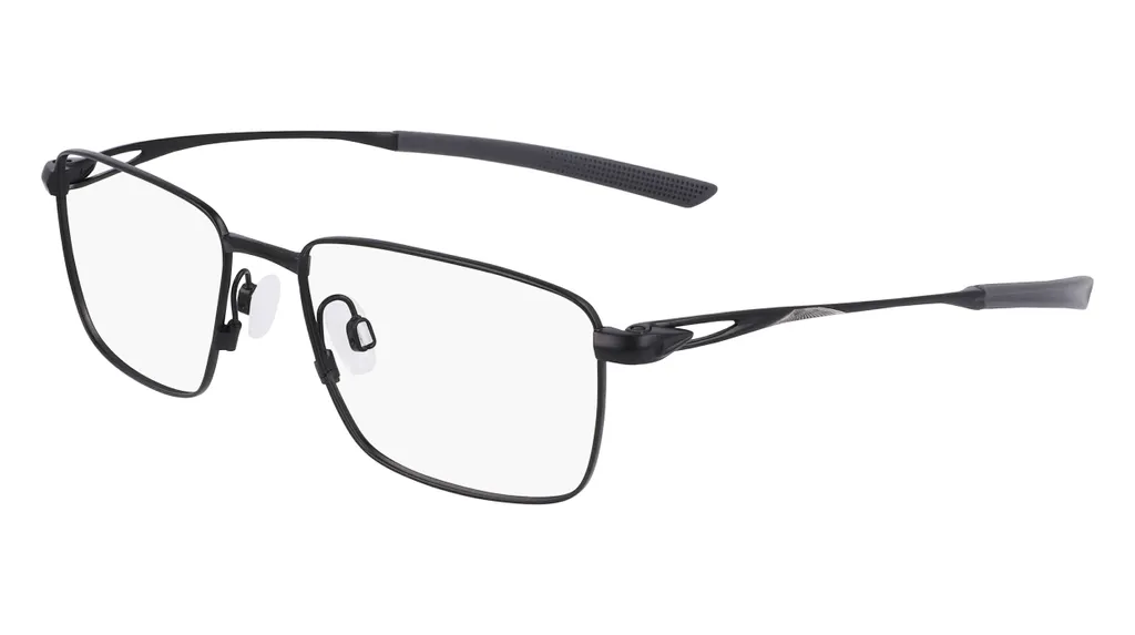 Monture de lunettes Nike 6046 rectangulaire en métal noir pour homme