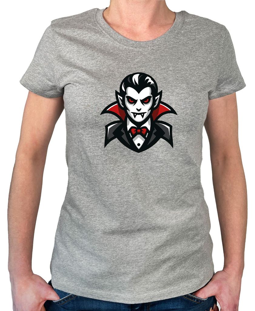 Huuraa Damen T-Shirt Vampir Fabelwesen S Sport Grey Bio Baumwolle Fairtrade Damenshirt Geschenkidee