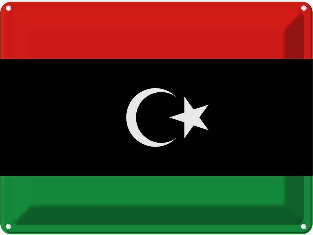vianmo Blechschild 30x40 cm Libyens Libya Flagge Fahne Wappen