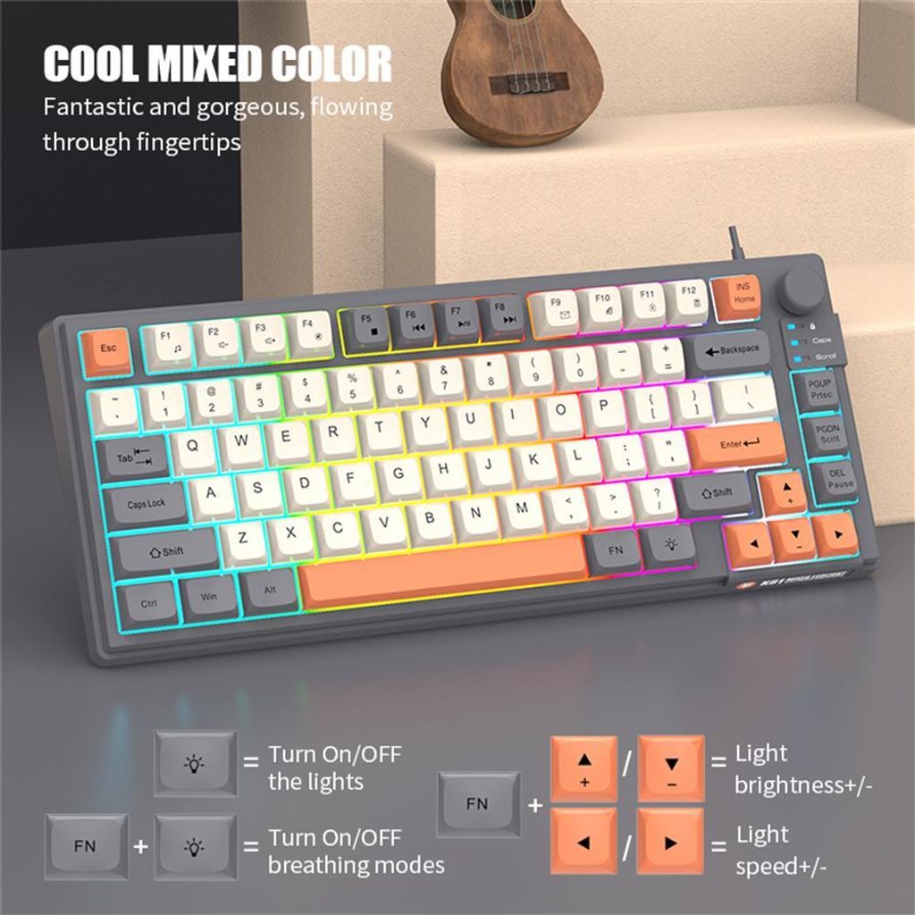 Gaming Tastatur 81 Tasten mit dreifarbig passenden Produktbild 4