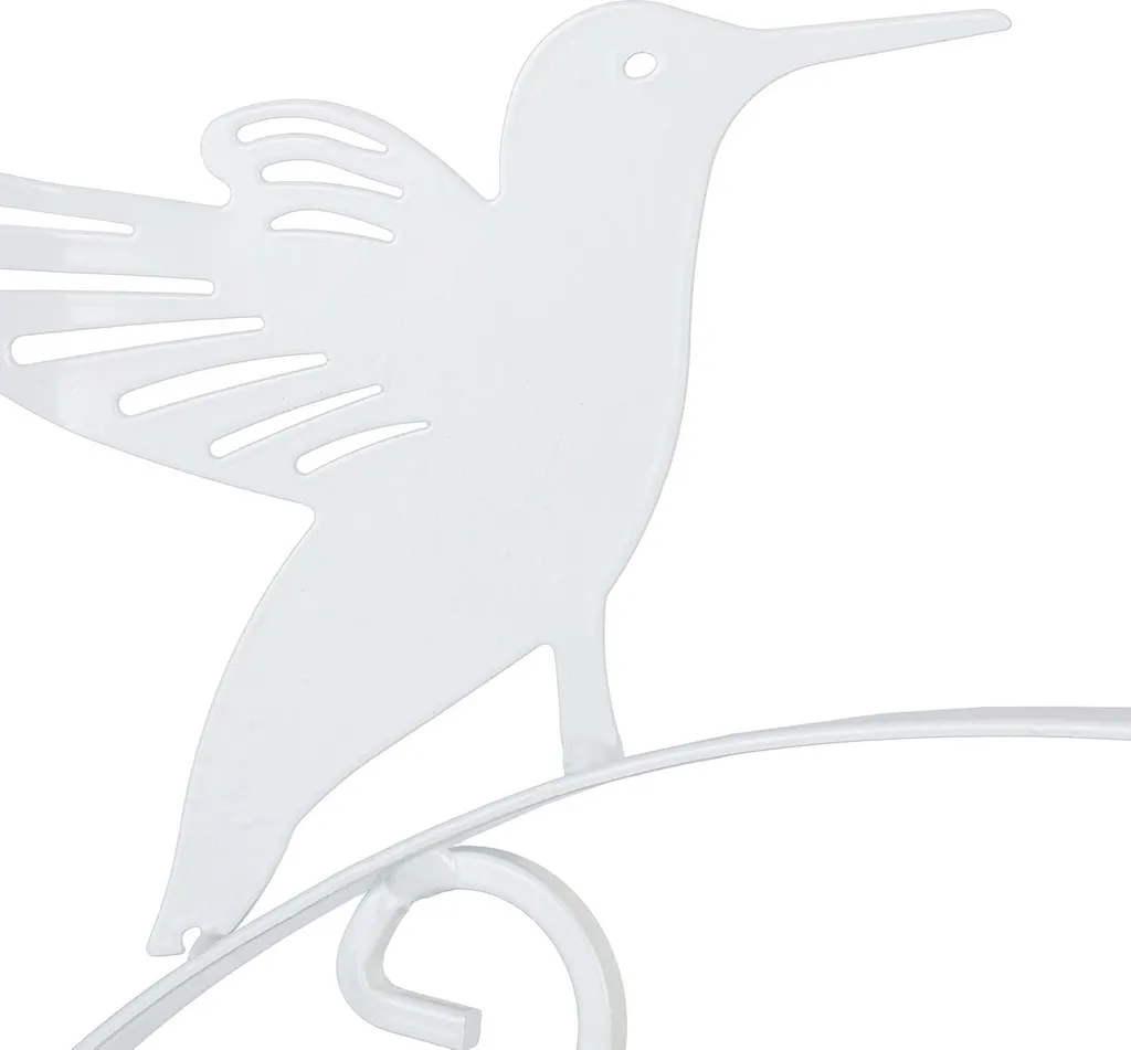 Support mural pour pot de fleurs oiseau fer blanc - Fixation solide - 3