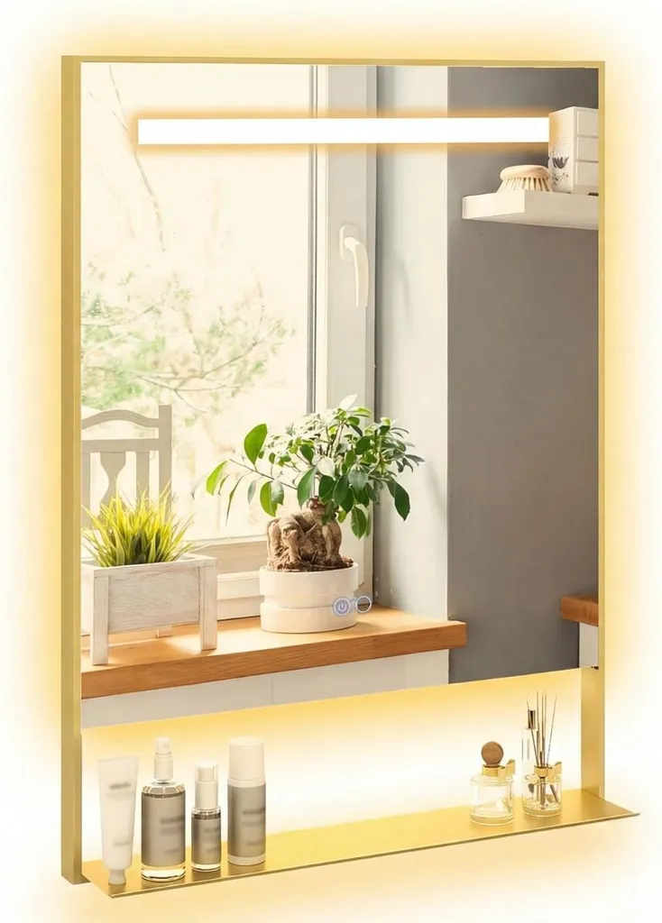 Miroir Lumineux LED Rectangulaire 80x60 avec Fonction Désembuante Pro
