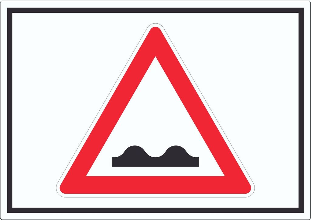 Aufkleber Achtung unebene Fahrbahn Symbol A4 (210x297mm)