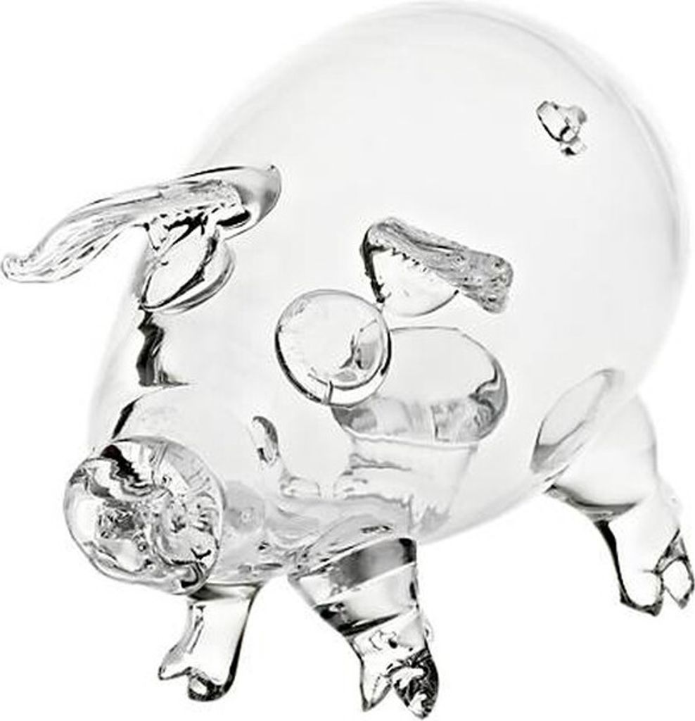 Glückschwein "Pavel" (18cm), transparent