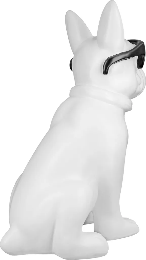 Figurine Décorative Bouledogue Blanc Gilde - Sculpture Design 35cm