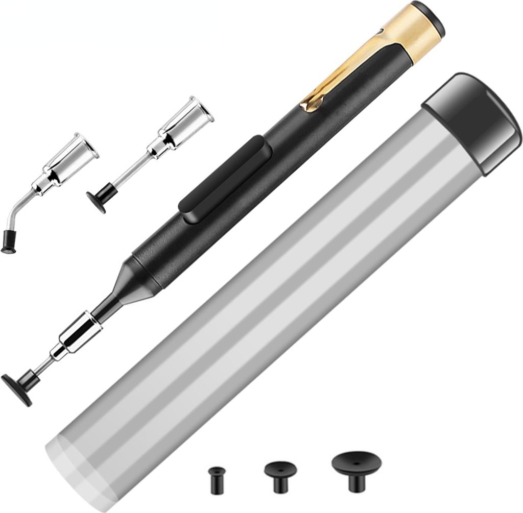 Minadax Antistatik ESD Vakuumstift Pen für SMD Bauteile - 3+3 Aufsätze