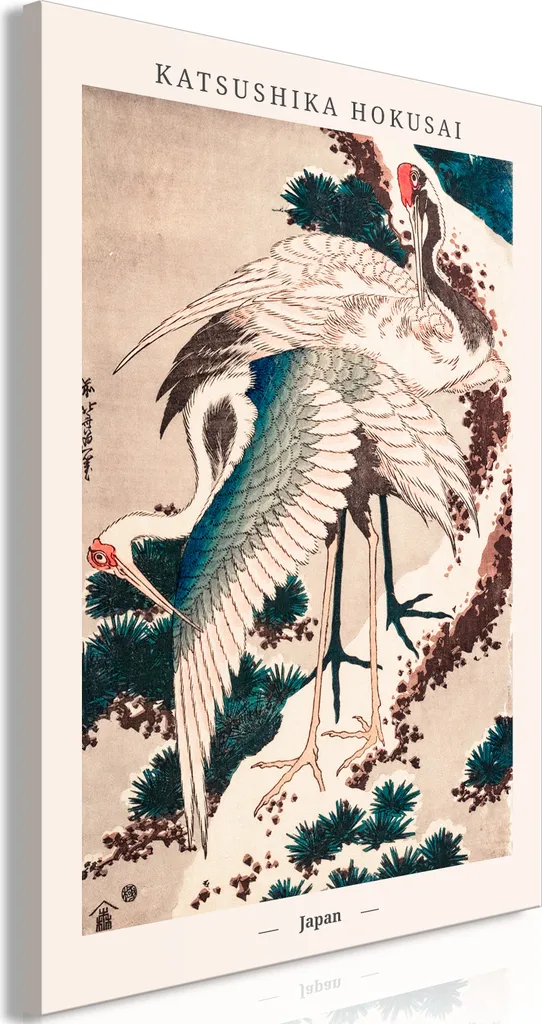 Quadro Feng Shui Gru Orientale 40x60 | Armonia e Prosperità Casa