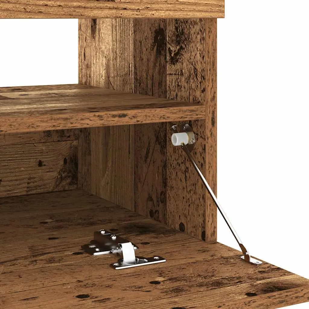 Mobile TV LED 100x35x40 cm in Legno di Recupero Massello | Design Unico - 10