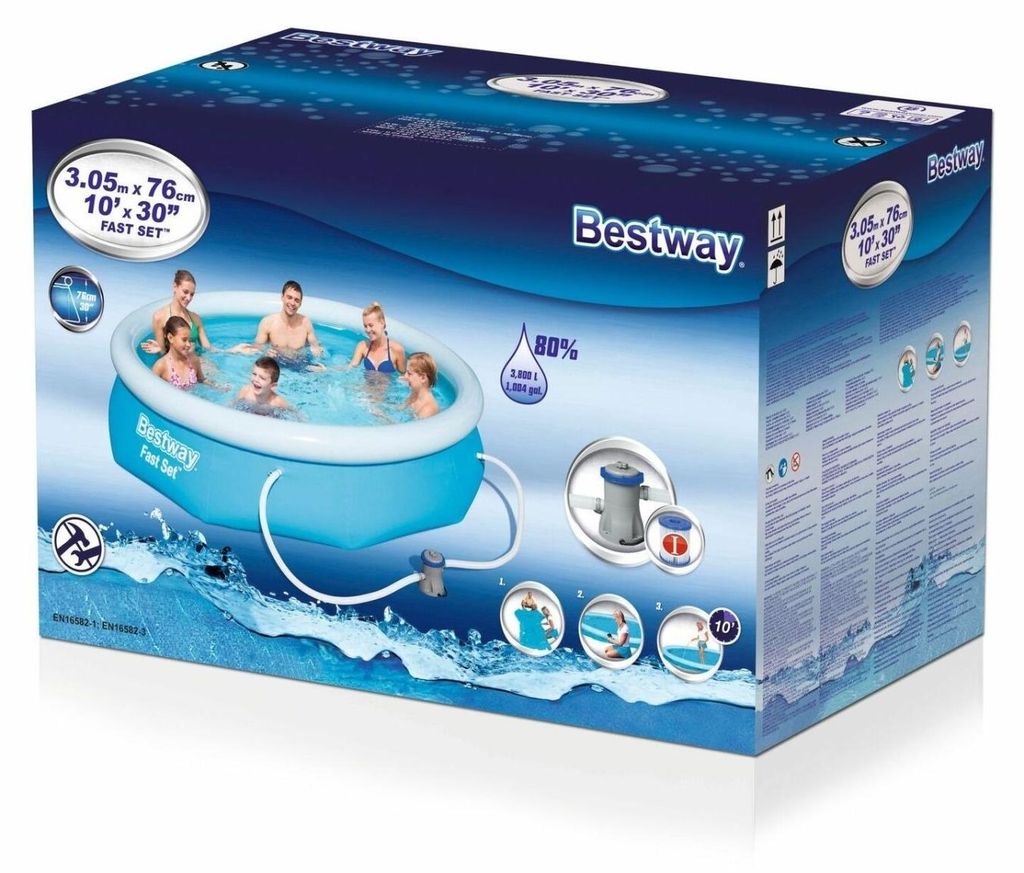 Bestway® Fast Set™ Aufstellpool-Set mit Filterpumpe Ø 305 x Produktbild 