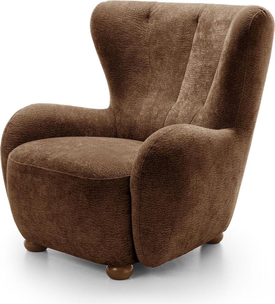 FURNLUX Sessel Ciro Braun 88cm / Hauptfarbe: Braun / Abmessungen: 88 x 91 x 100 cm