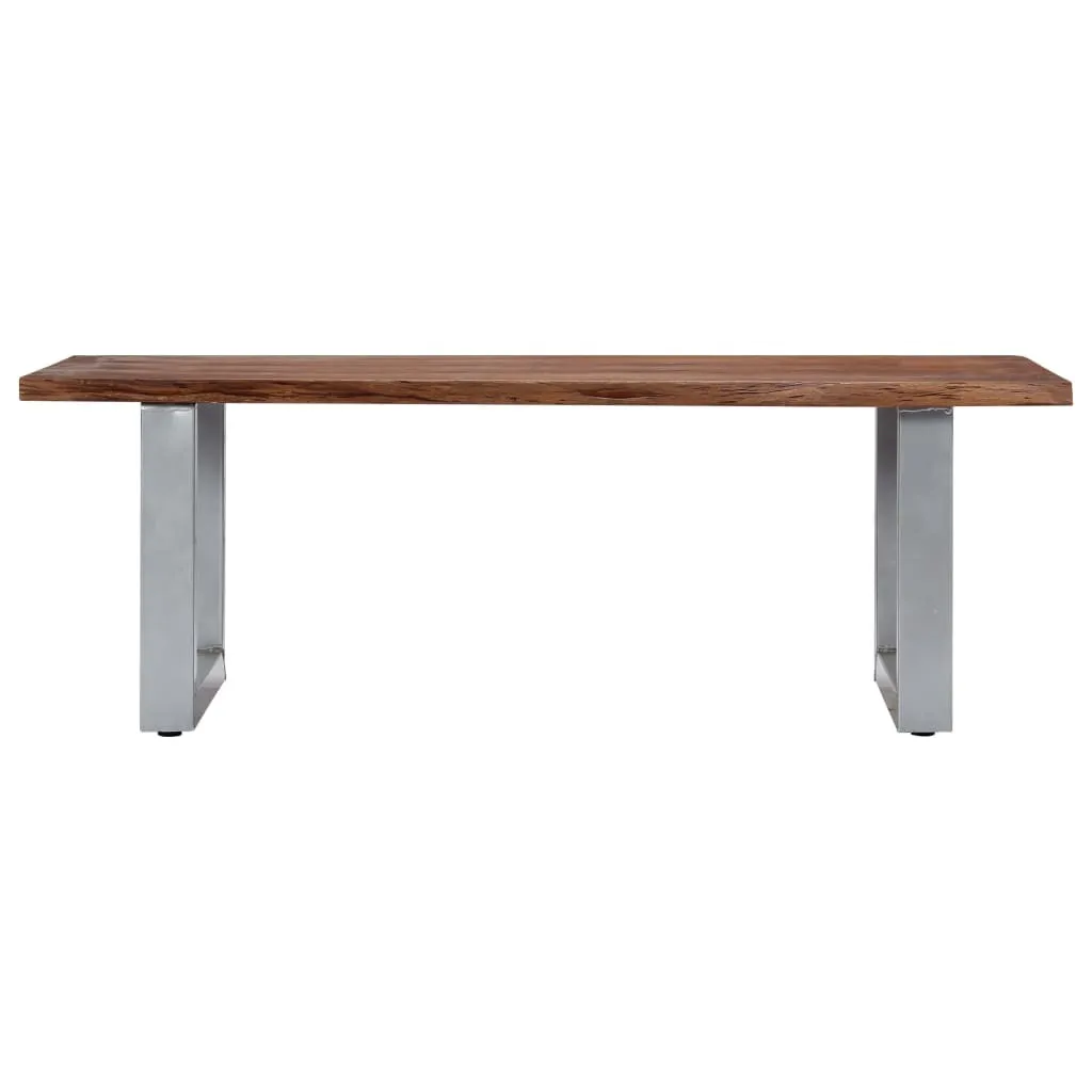 Table de salon rectangulaire en bois massif acacia avec bords naturels