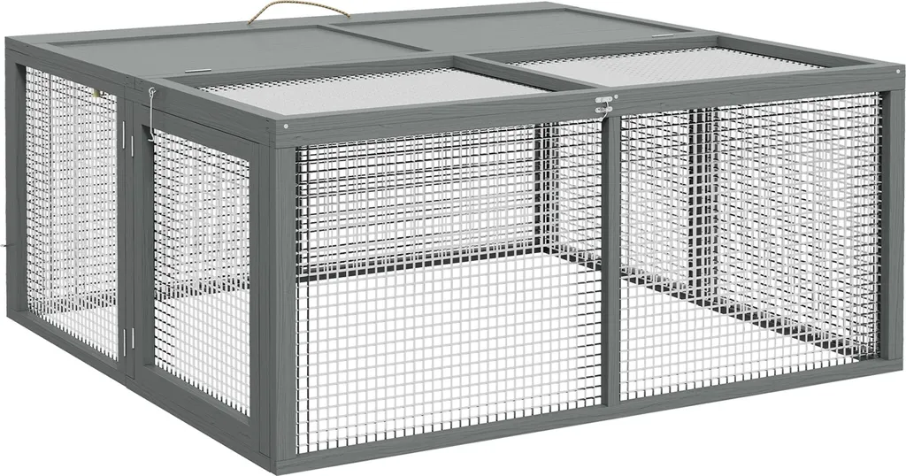Grand Enclos Lapin Pliable en Bois - Cage Extérieure pour Cochons d'Inde