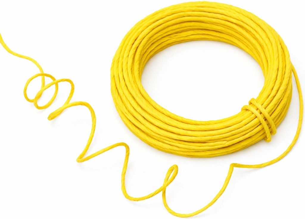 Papierdraht 2 mm 10 m Papierkordel Basteldraht Dekodraht biegsam gelb