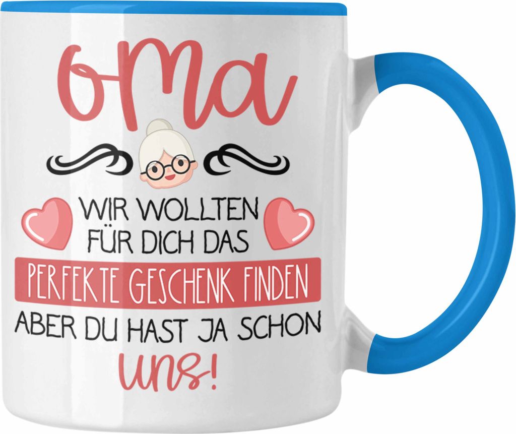 Trendation - Beste Oma Geschenk Tasse Geburtstagsgeschenk Enkel Geschenkideen Lustig Geburtstag (Blau)