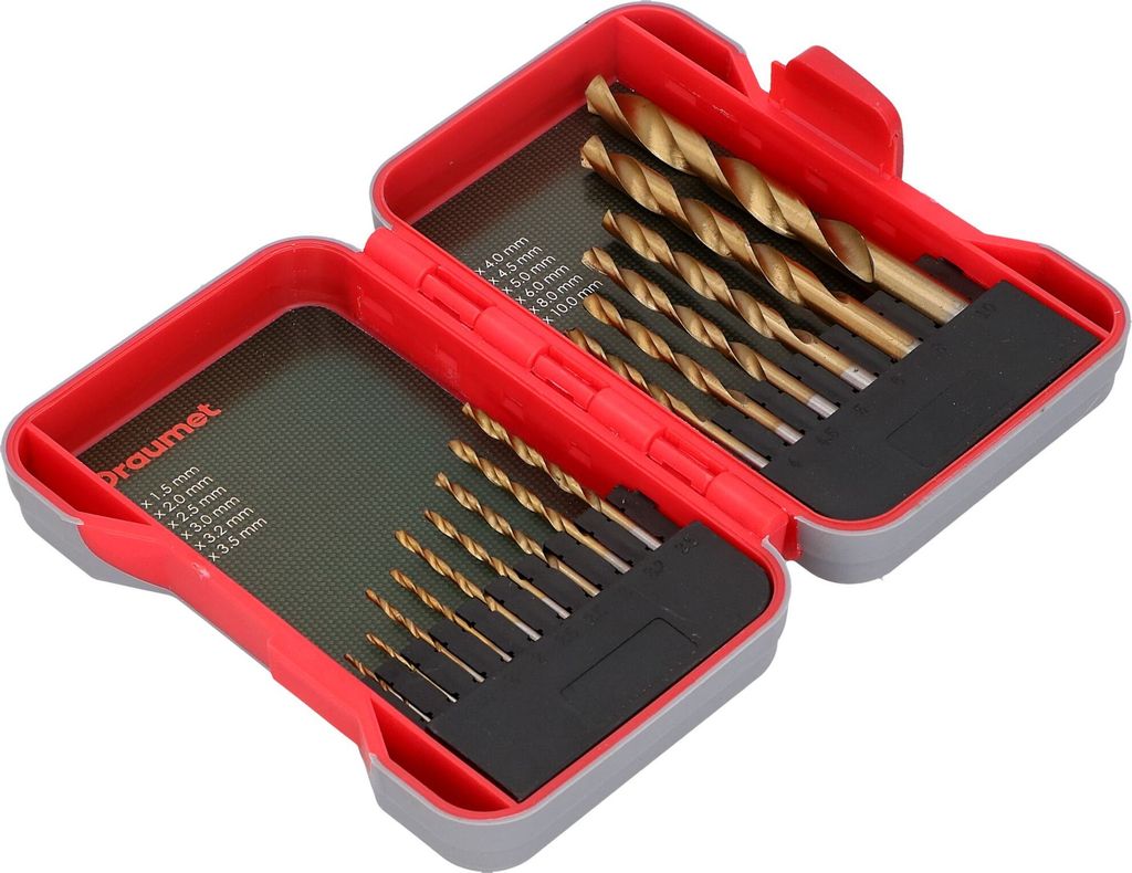 HSS Bohrer Set 16 tlg. 1,5-10 mm Metallbohrer Stahl Bohrer Eisenbohrer