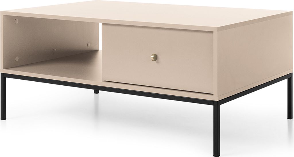 Couchtisch in beige, Fußgestell schwarz, MALAGA-160