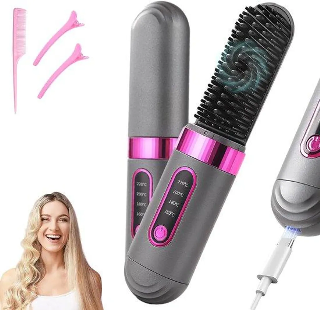 Brosse lissante anti-brûlure sans fil : finis les frisottis en 60 minutes