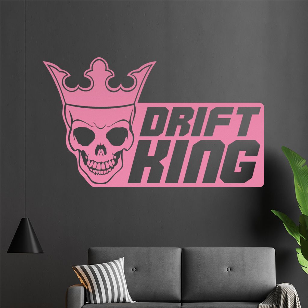 Drift King Wandtattoo in 6 Größen - Wandaufkleber Wall Sticker - Dekoration, Küche, Wohnzimmer, Schlafzimmer, Badezimmer