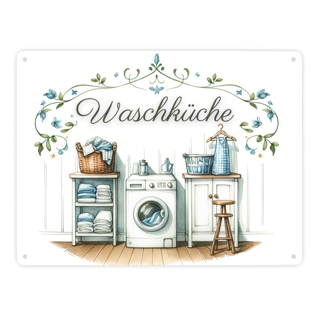 Waschküche Metallschild XXL in 28x38 cm