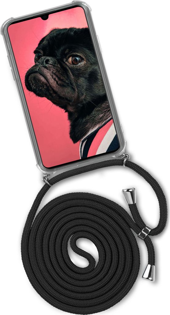 TWIST-Case + TWIST-Cord für Huawei P Smart (2019), Farbe:Black Diamond (Silber)