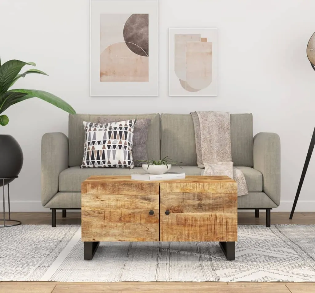 Table basse de salon bois massif 80x50 cm idéale pour petits espaces
