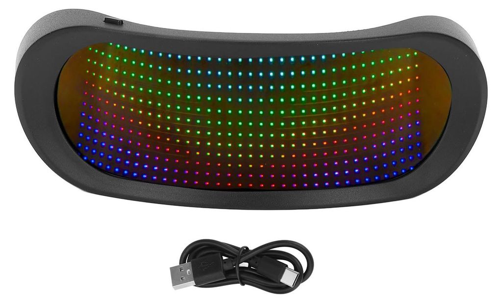 LED-Leuchtbrille, 4 Modi, rahmenlos, 12 x 36 Pixel, APP-Steuerung, BT, vollfarbig, leuchtend