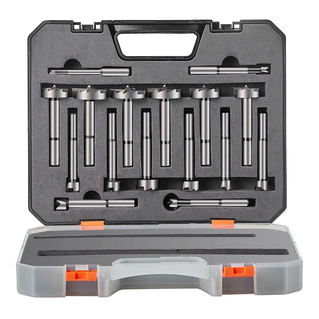VEVOR Jeu de 16 Mèches à Bois Forstner 6-41mm en Acier au Carbone HRC48