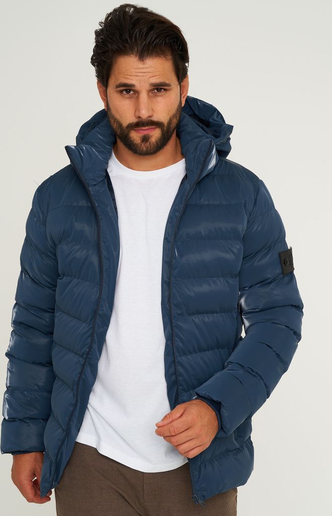 SOULSTAR Herren Winterjacke S2KUPWARA Herren Pufferjacke mit Kapuze warme Steppjacke Mens Jacket