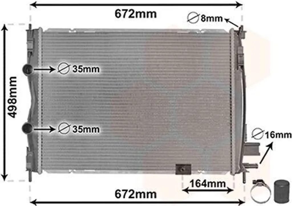 Radiateur moteur en aluminium VAN WEZEL 13012708 haute performance J10