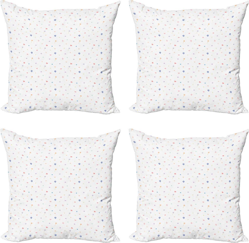 ABAKUHAUS Fantasie Kissenbezug Set (4 Stück), Zauberstäbe und Diamanten, Moderner Doppelseitiger Digitaldruck, 45 cm x 45 cm, Mehrfarbig