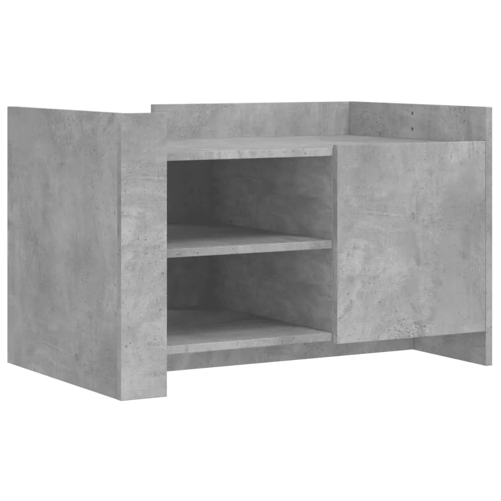 Tavolino Salotto Grigio Cemento 80x50x50 cm Legno Multistrato Moderno