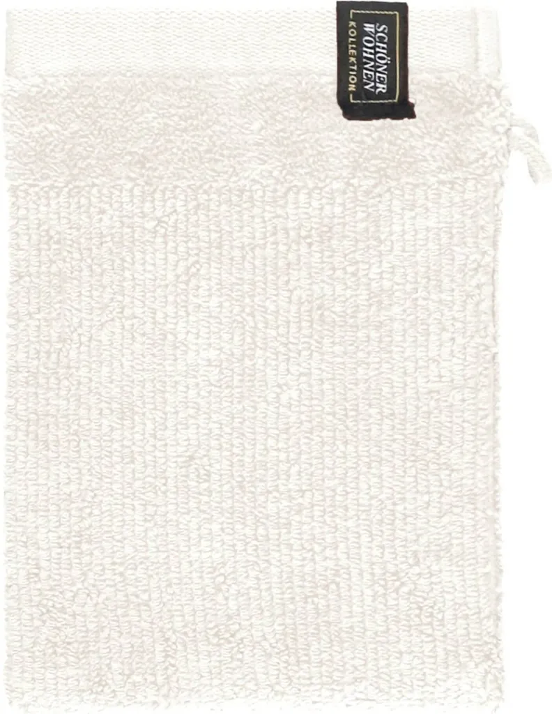 Guanto Spugna Bianco SENSE-6 Schöner Wohnen 16x21cm - Cotone Naturale