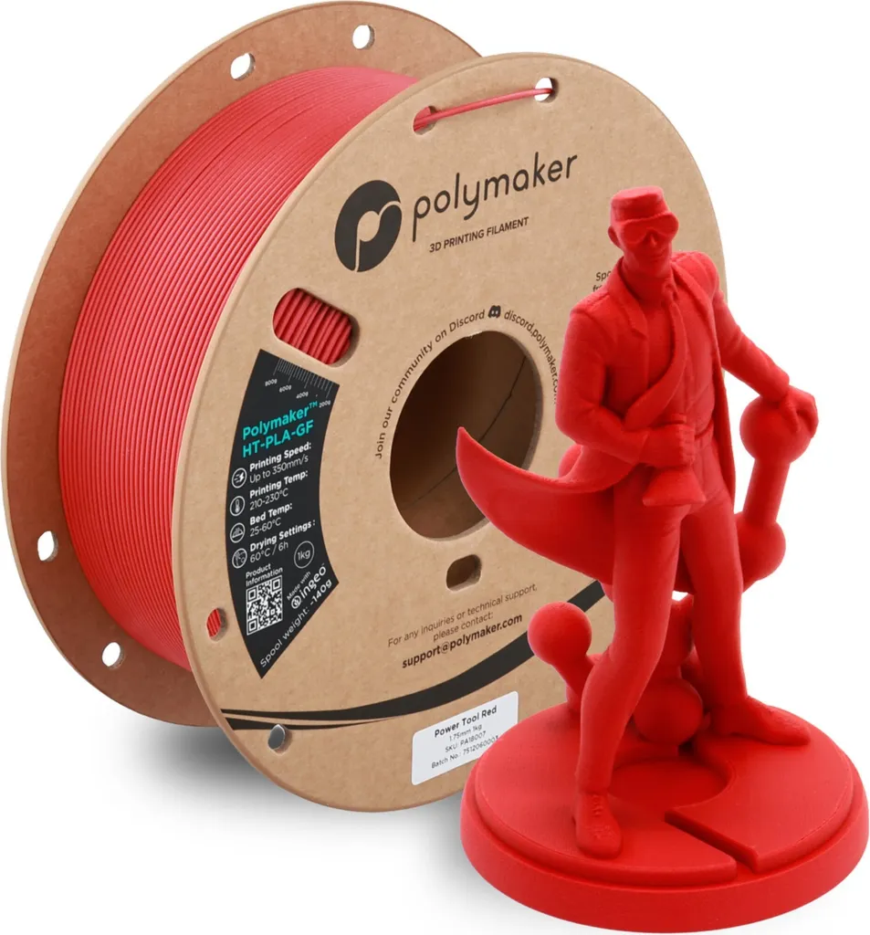 Solution Impression 3D Rigide: HT-PLA-GF Polymaker Power Tool Red - 3