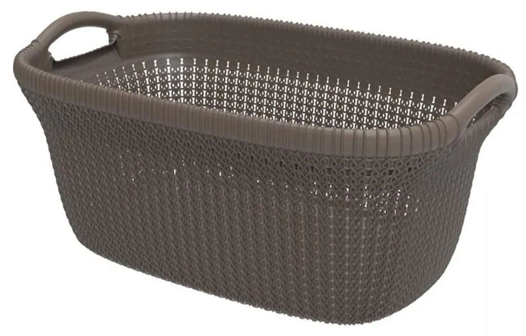 Panier à Linge Salle de Bain Curver Knit 40L - Rangement Linge Sale