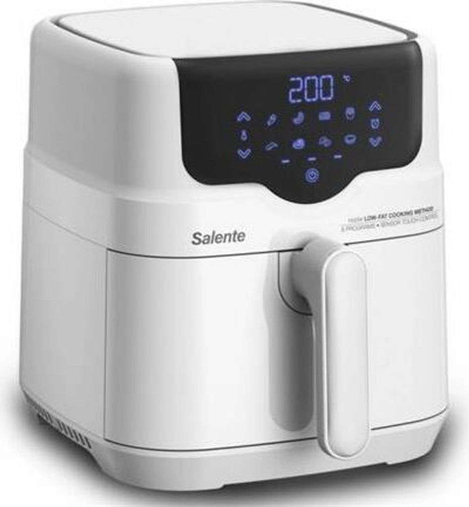 A white Salente HotAir air fryer is shown from a slight diagonal angle against a white background.