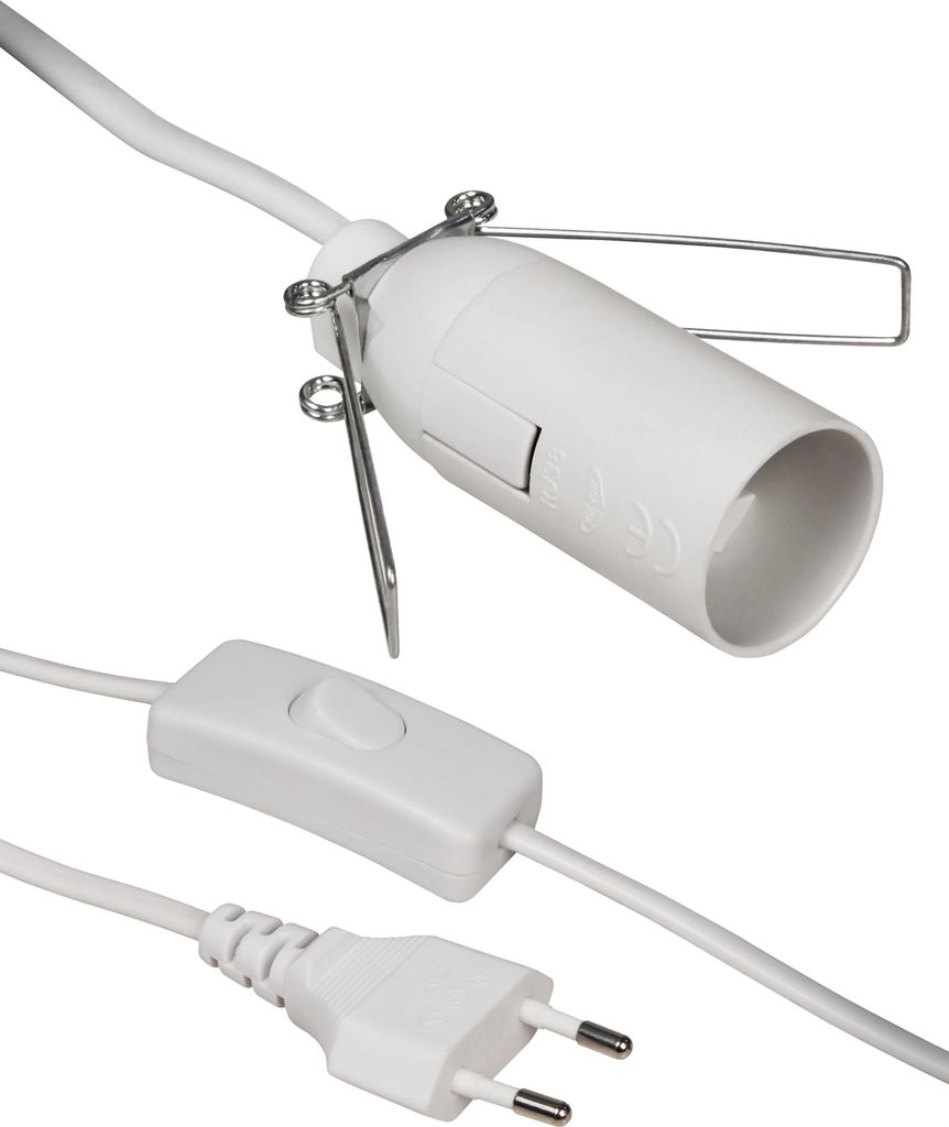 Euro-Netzkabel McPower mit Schnurschalter und E14 Fassung, Produktbild 