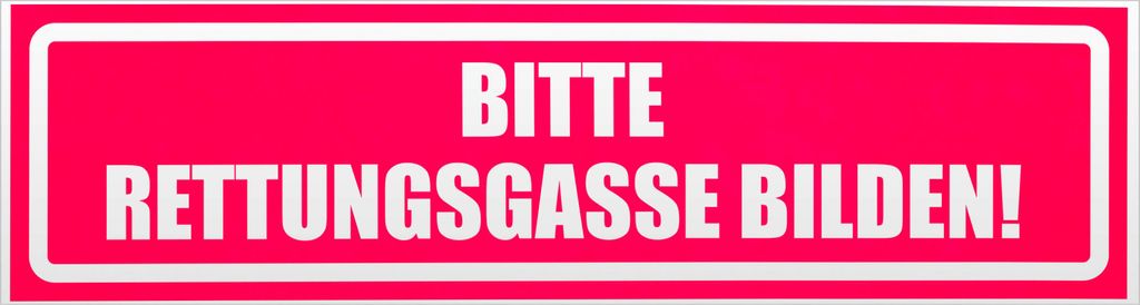 Kiwistar Bitte Rettungsgasse bilden invertiert Magnetschild Schild magnetisch - 20cm Neonpink - Magnetfolie für Auto PKW Kfz