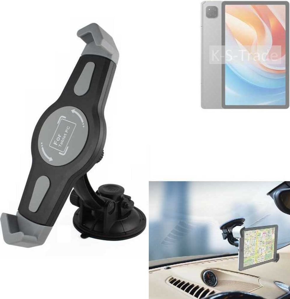 K-S-Trade Scheiben-Halterung für Tablets kompatibel mit Alldocube iPlay 60 Lite KFZ Tablet Saugnapf Auto Halterung Windschutzscheibe Holder Halter